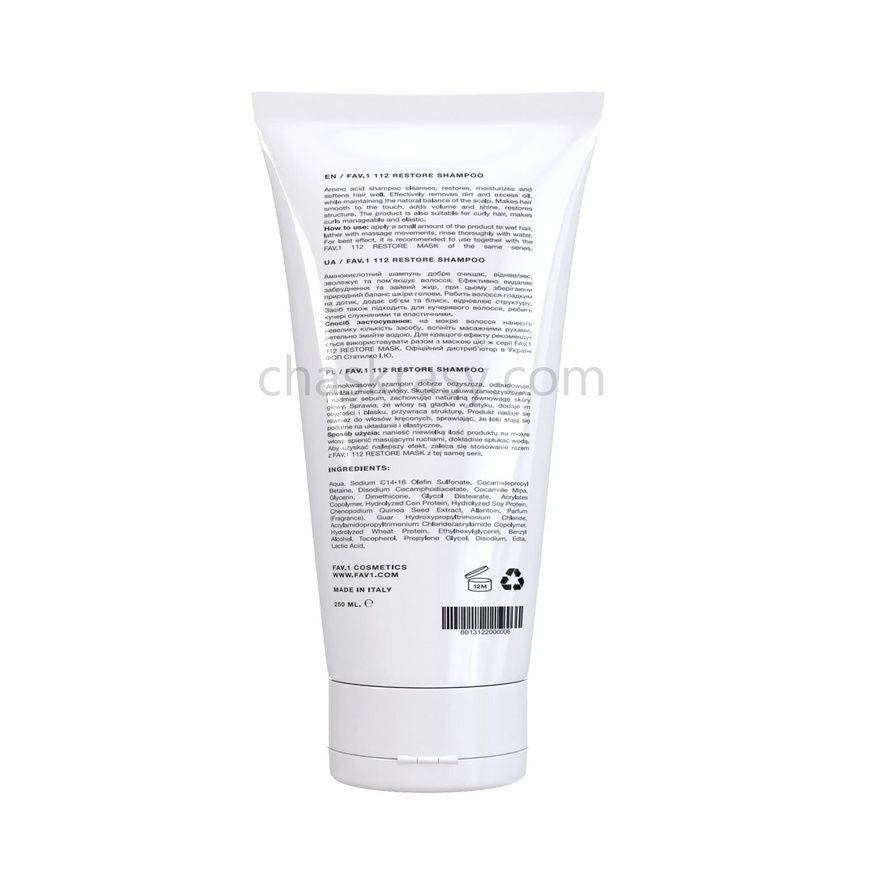 Амінокислотний шампунь FAV.1 112 RESTORE SHAMPOO 250 ml