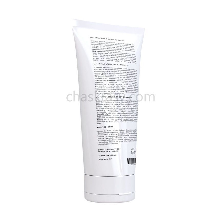 Шампунь з молочними протеїнами та кислим pH FAV.1 MILKY BOOST SHAMPOO 250 ml