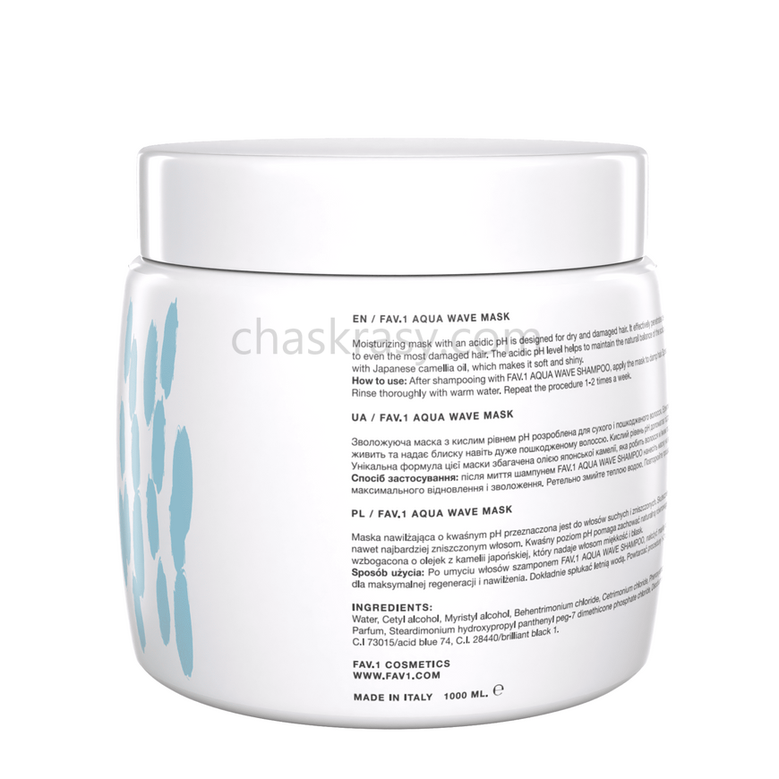 Зволожуюча маска з кислим рівнем pH FAV.1 AQUA WAVE MASK 1000 ml